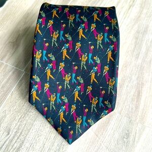 Bert Pulitzer Golf Patterned Men's Silk Tie